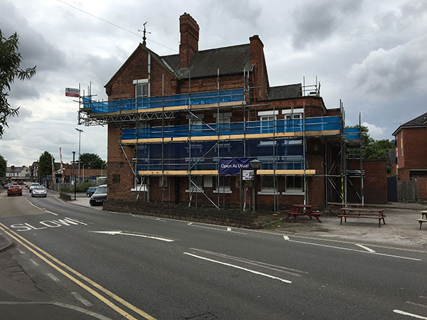 Fox and Hounds Pub Scaffolding